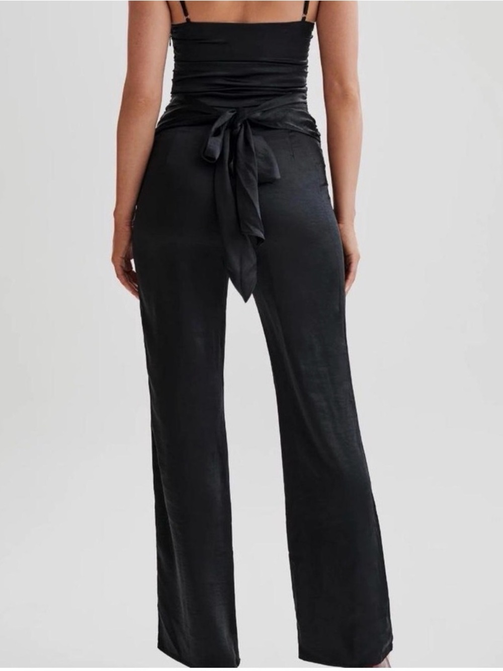MESHKI Elina Satin Twisted Cutout Jumpsuit - Picture 3 of 3